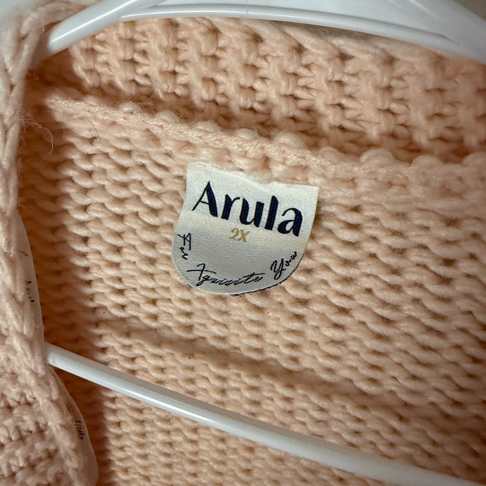 ARULA Women's Peach Daisy Cardigan - Picture 2 of 3